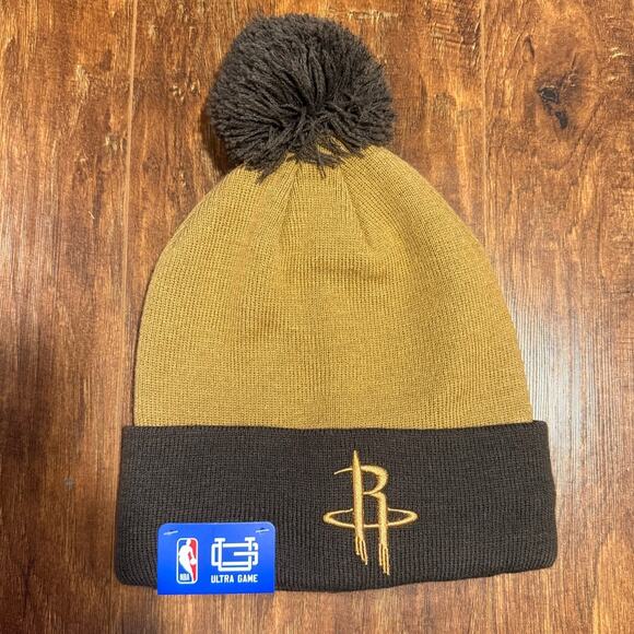 Houston Rockets NBA Ultra Game Beanie Hat NWT $30 MSRP Brown Tan Basketball - Picture 1 of 5